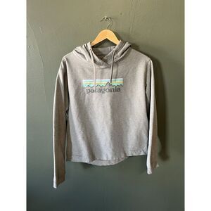 Patagonia Womens Gray Pullover Hooded Sweatshirt Size Large Regular Fit